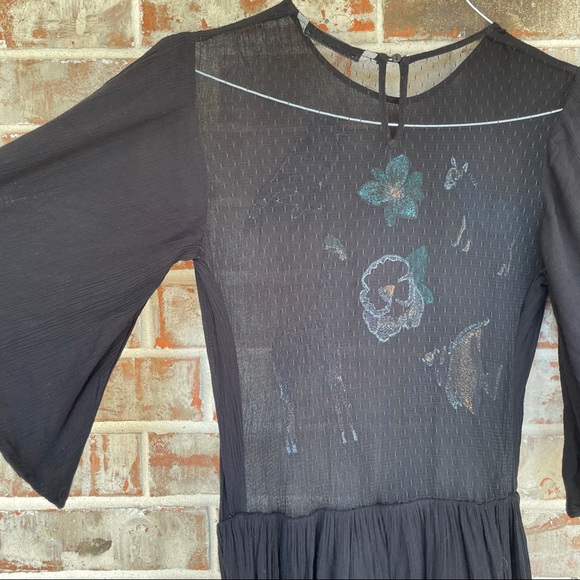 Zara Basic Rare Embroidered Animal Mesh Back Maxi - Picture 10 of 16